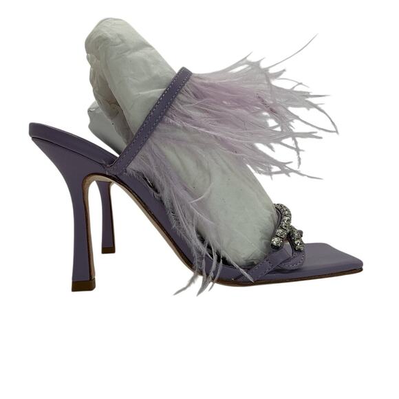 Song Of Style Embellished Lilac Feather Sandals Size 5.5 - Picture 2 of 6